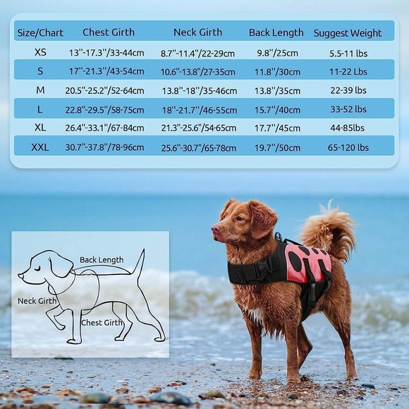 ASENKU Dog Life Jacket Pet Safety Vest Ripstop Flotation Pet Swimsuit, Size M - Picture 6 of 9